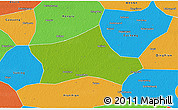 Physical 3D Map of Hejian, political outside