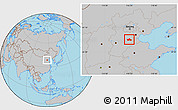 Gray Location Map of Hejian