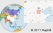 Political Location Map of Hejian, highlighted country