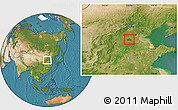 Satellite Location Map of Hejian