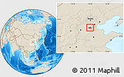 Shaded Relief Location Map of Hejian