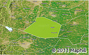 Physical 3D Map of Linzhang, satellite outside