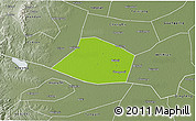 Physical 3D Map of Linzhang, semi-desaturated