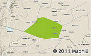 Physical 3D Map of Linzhang, shaded relief outside