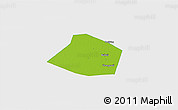 Physical 3D Map of Linzhang, single color outside