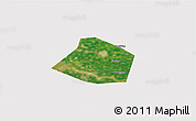 Satellite 3D Map of Linzhang, cropped outside