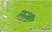 Satellite 3D Map of Linzhang, physical outside