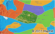 Satellite 3D Map of Linzhang, political outside