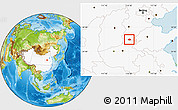Physical Location Map of Linzhang, highlighted country