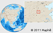 Shaded Relief Location Map of Linzhang