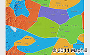 Physical Map of Linzhang, political outside