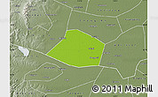 Physical Map of Linzhang, semi-desaturated