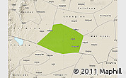 Physical Map of Linzhang, shaded relief outside