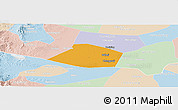 Political Panoramic Map of Linzhang, lighten