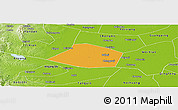 Political Panoramic Map of Linzhang, physical outside