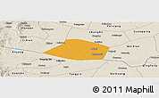 Political Panoramic Map of Linzhang, shaded relief outside