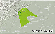 Physical 3D Map of Mancheng, lighten, semi-desaturated