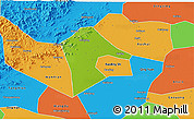 Physical 3D Map of Mancheng, political outside