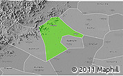 Political 3D Map of Mancheng, desaturated