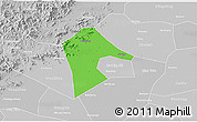 Political 3D Map of Mancheng, lighten, desaturated