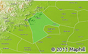 Political 3D Map of Mancheng, physical outside