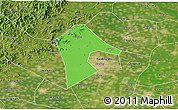 Political 3D Map of Mancheng, satellite outside
