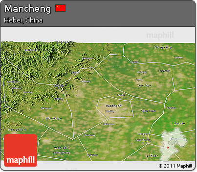 Satellite 3D Map of Mancheng