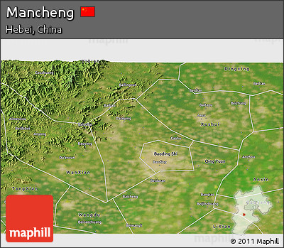 Satellite 3D Map of Mancheng