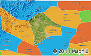 Satellite 3D Map of Mancheng, political outside
