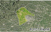 Satellite 3D Map of Mancheng, semi-desaturated