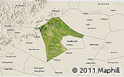 Satellite 3D Map of Mancheng, shaded relief outside