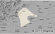 Shaded Relief 3D Map of Mancheng, darken, desaturated