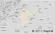 Shaded Relief 3D Map of Mancheng, desaturated