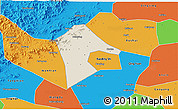 Shaded Relief 3D Map of Mancheng, political outside