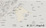 Shaded Relief 3D Map of Mancheng, semi-desaturated