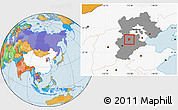 Political Location Map of Mancheng, highlighted country, highlighted parent region