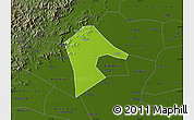 Physical Map of Mancheng, darken