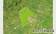 Physical Map of Mancheng, satellite outside