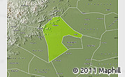 Physical Map of Mancheng, semi-desaturated