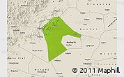 Physical Map of Mancheng, shaded relief outside