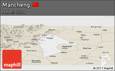 Classic Style Panoramic Map of Mancheng