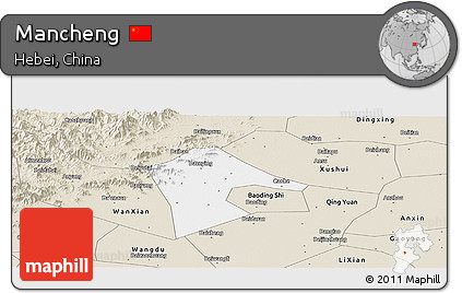 Classic Style Panoramic Map of Mancheng
