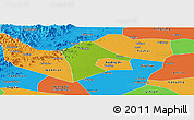 Physical Panoramic Map of Mancheng, political outside