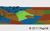Political Panoramic Map of Mancheng, darken