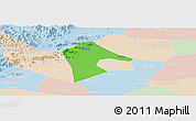 Political Panoramic Map of Mancheng, lighten