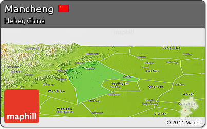 Political Panoramic Map of Mancheng, physical outside