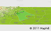 Political Panoramic Map of Mancheng, physical outside