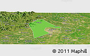 Political Panoramic Map of Mancheng, satellite outside
