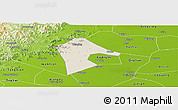 Shaded Relief Panoramic Map of Mancheng, physical outside