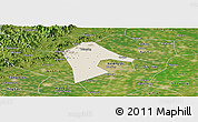 Shaded Relief Panoramic Map of Mancheng, satellite outside